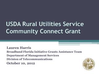 USDA Rural Utilities Service Community Connect Grant