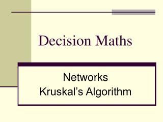 Decision Maths