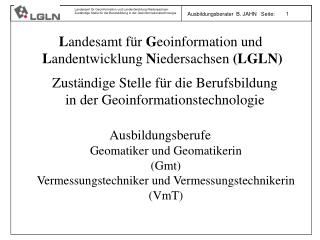 Zuständige Stelle für die Berufsbildung in der Geoinformationstechnologie