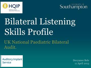 Bilateral Listening Skills Profile