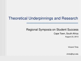 Theoretical Underpinnings and Research