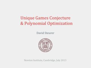 Unique Games Conjecture &amp; Polynomial Optimization