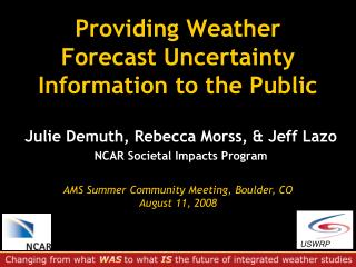 Providing Weather Forecast Uncertainty Information to the Public