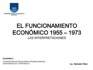 EL FUNCIONAMIENTO ECONÓMICO 1955 – 1973 LAS INTERPRETACIONES