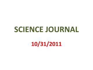 SCIENCE JOURNAL