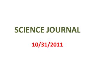 SCIENCE JOURNAL