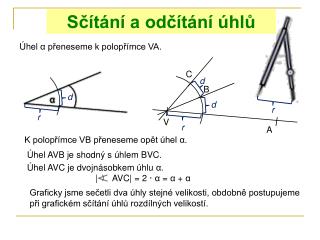 Úhel α přeneseme k polopřímce VA.