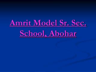 Amrit Model Sr. Sec. School, Abohar