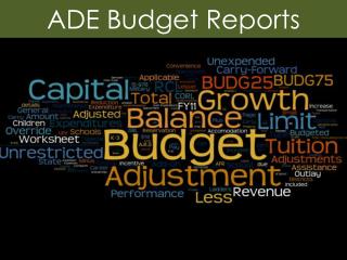 ADE Budget Reports