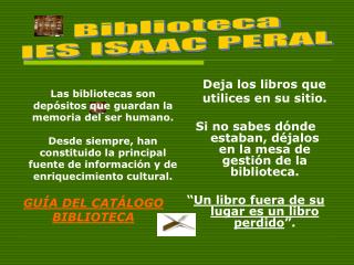 Biblioteca IES ISAAC PERAL