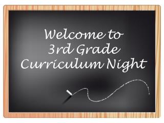 Welcome to 3rd Grade Curriculum Night