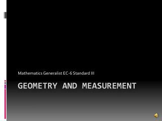 Geometry and measurement