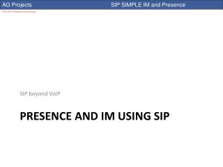 Presence and IM using sip