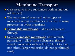 Membrane Transport