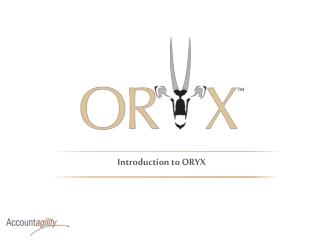 Introduction to ORYX