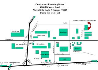 Contractors Licensing Board 4100 Richards Road North little Rock, Arkansas 72117 Phone 501-372-4661