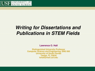 Writing for Dissertations and Publications in STEM Fields