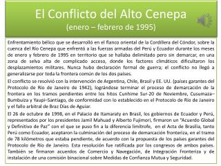 El Conflicto del Alto Cenepa (enero – febrero de 1995)
