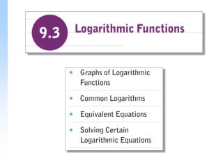 Logarithmic Functions