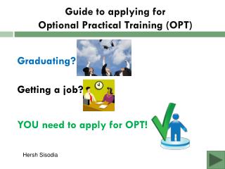 Guide to applying for Optional Practical Training (OPT)