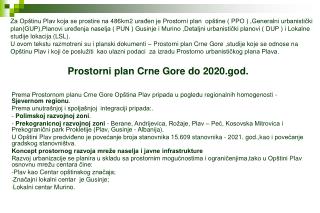 Prostorni plan Crne Gore do 2020.god.