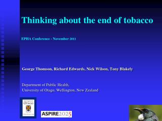 Thinking about the end of tobacco EPHA Conference - November 2011