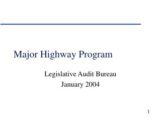 Major Highway Program