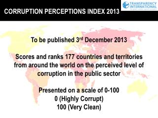 CORRUPTION PERCEPTIONS INDEX 2013