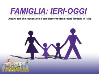 Alcuni dati che raccontano il cambiamento della realtà famiglia in Italia