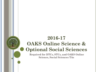 2016-17 OAKS Online Science & Optional Social Sciences
