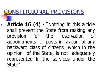 CONSTITUIONAL PROVISIONS