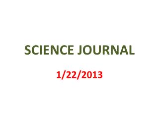 SCIENCE JOURNAL