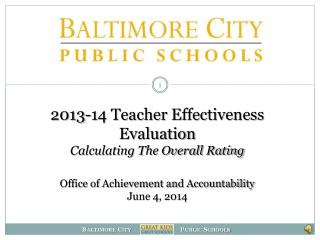 2013-14 Teacher Evaluation Update