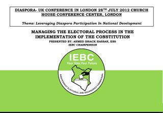 MANAGING THE ELECTORAL PROCESS IN THE IMPLEMENTATION OF THE CONSTITUTION