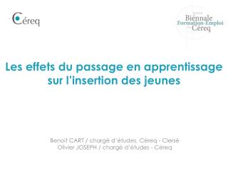 Les effets du passage en apprentissage sur l’insertion des jeunes