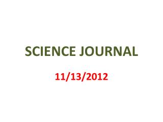 SCIENCE JOURNAL