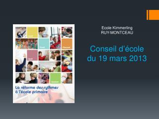 Conseil d’école du 19 mars 2013