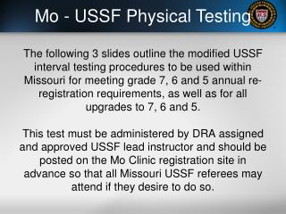 Mo - USSF Physical Testing