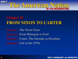 Chapter 25 FROM NIXON TO CARTER