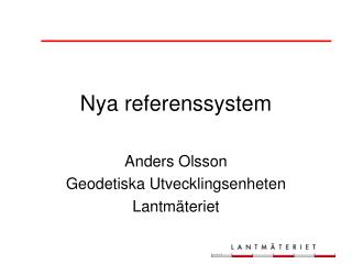 Nya referenssystem