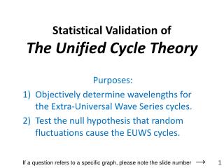 Statistical Validation of The Unified Cycle Theory