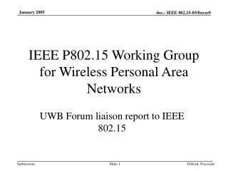 IEEE P802.15 Working Group for Wireless Personal Area Networks
