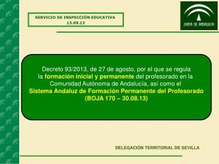 SERVICIO DE INSPECCIÓN EDUCATIVA 13.09.13