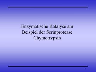 Enzymatische Katalyse am Beispiel der Serinprotease Chymotrypsin