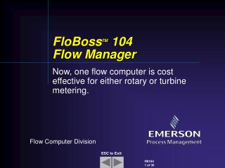 FloBoss TM 104 Flow Manager