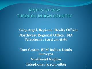 RIGHTS-OF-WAY THROUGH INDIAN COUNTRY