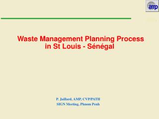 Waste Management Planning Process in St Louis - Sénégal