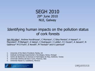 Identifying human impacts on the pollution status of cork forests
