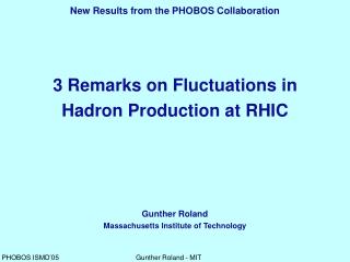 3 Remarks on Fluctuations in Hadron Production at RHIC