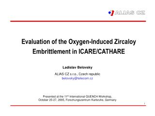 Evaluation of the Oxygen-Induced Zircaloy Embrittlement in ICARE/CATHARE